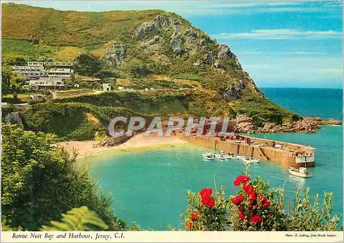 Moderne Karte Bonne Nuit bay and Harbour Jersey CI