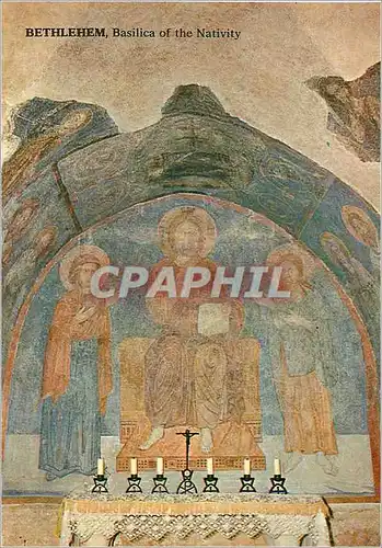 Cartes postales moderne Bethleem Basilique de la Nativite la Chapelle de St Helene Fresque Bysantine le Christ Enseignan
