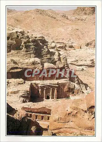 Cartes postales moderne Petra Tombeaux En Jordanie entre Mer Rouge et Mer Morte dans une region de Montagnes desertique