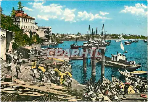 Moderne Karte Old Port Mombasa Bateaux de peche
