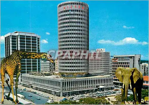 Cartes postales moderne Nairobi Hilton Giraffe Elephant