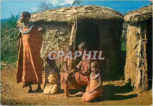 Moderne Karte Masai women and Children by Picturesque Manyattas