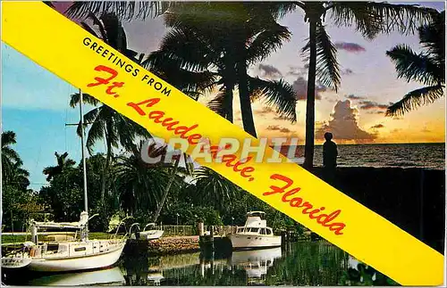 Moderne Karte Greetings from Ft Lauderdale Florida