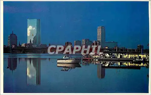 Cartes postales moderne New Boston Skyline at Sunrise Showing Longfellow Bridge John Hancock