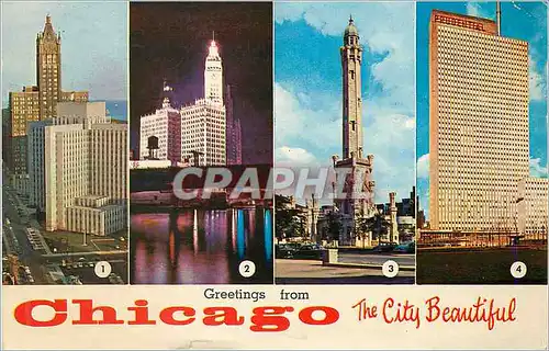 Moderne Karte Chicago the City Beautiful  Illinois