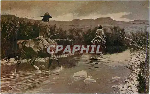 Cartes postales moderne Hiding the Trail By Frederic Remington One of the Paintings of the Old West