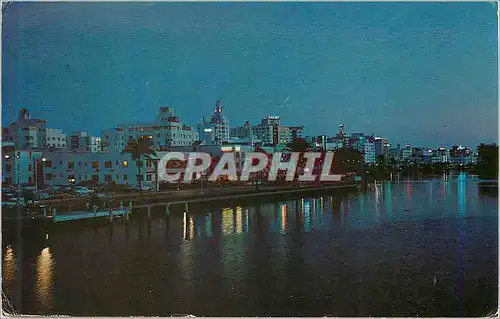 Moderne Karte Looking South Arthur Godfrey Bridge Over Indian Creek Miami Beach Florida