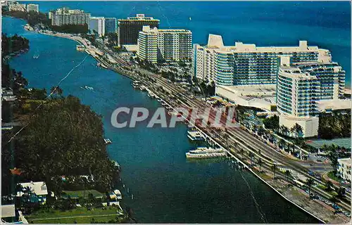 Moderne Karte Hotel Along Indian Creek and the Atlantic Ocean Miami Beach Fla