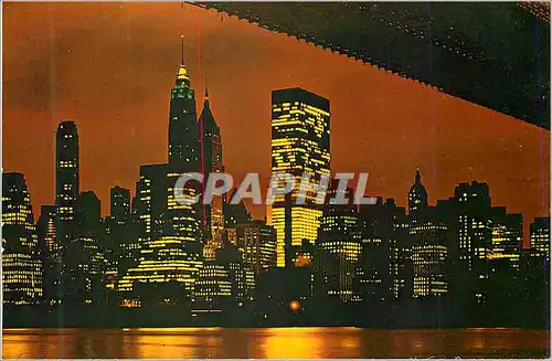 Moderne Karte Night View of Lower Manhattan New York City NY