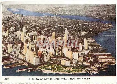 Moderne Karte Airview of Lower Manhattan New York City