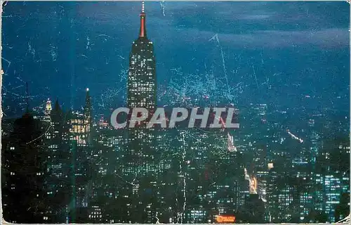 Cartes postales moderne Night View from Rockefeller Center New York NY