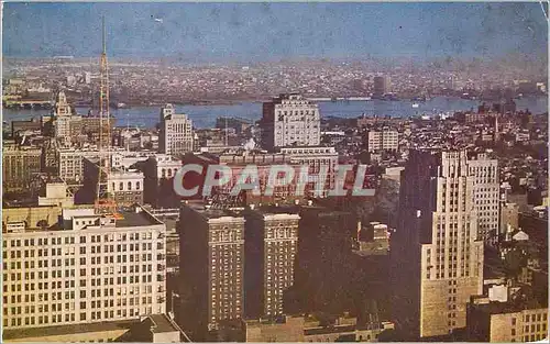 Moderne Karte View Toward Benjamin Franklin Hotel and Delaware River Philadelphia