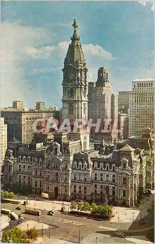 Moderne Karte City Hall Philadelphia Height of Tower 547 feet