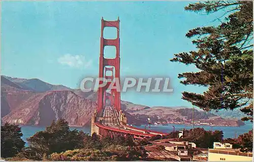 Moderne Karte Golden Gate Bridge This Unique View is taken from Presidio of San Francisco Looking North