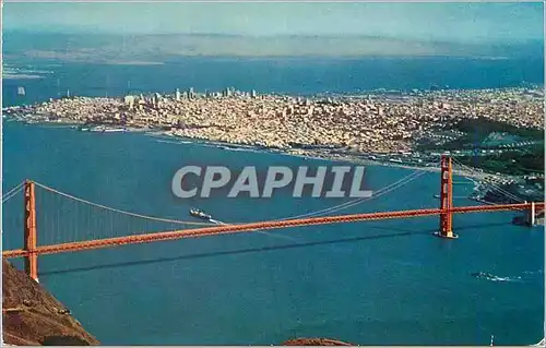 Cartes postales moderne Air View of Golden Gate Bridge it Was Built at a Cost of S35500000 and crosses Historic Golden G