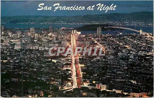 Cartes postales moderne San Francisco at Night the fabulous City of San Francisco as seen from Twin Peaks