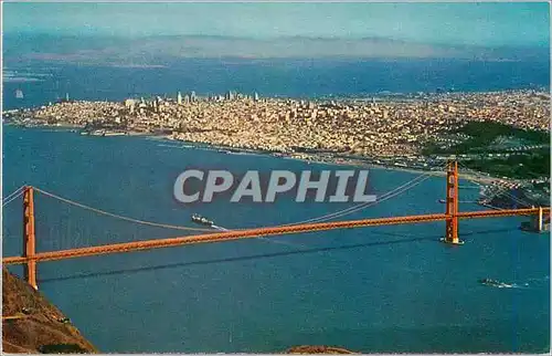 Cartes postales moderne Air View of Golden Gate Bridge it Was Built at a Cost of S35500000 and crosses Historic Golden G