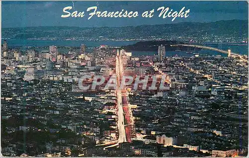 Cartes postales moderne San Francisco at Night the fabulous City of San Francisco as seen from Twin Peaks