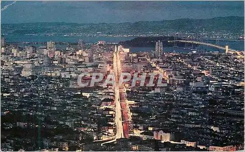 Moderne Karte San Francisco at Night the fabulous City of San Francisco as seen from Twin Peaks