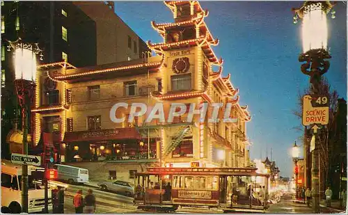 Cartes postales moderne San Francisco Chinatown at Night Tramway
