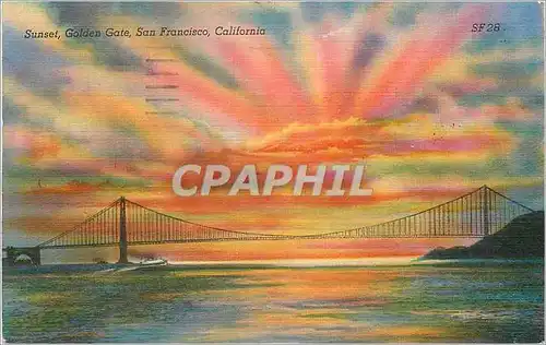 Cartes postales moderne Sunset Golden Gate San Francisco California
