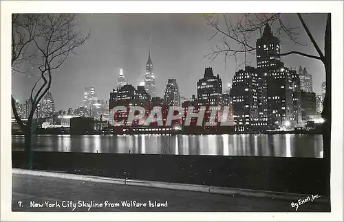 Moderne Karte New York City Skyline from Welfare Island