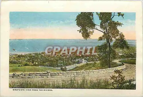 Moderne Karte Bird's Eye View From the Riviera On the Coast Highway Near Santa Barbara