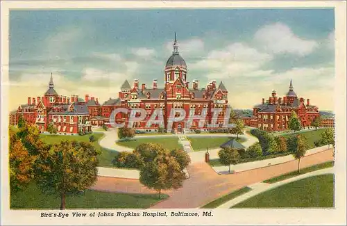 Cartes postales moderne Bird's Eye View of Johns Hopkins Hospital Baltimore Md Pennsylvania Station Baltimore Md