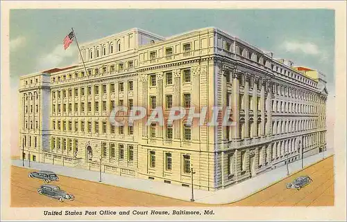 Cartes postales moderne United States Post Office and Court House Baltimore Md Aerial View of Harbor Showing Fort Mc Hen