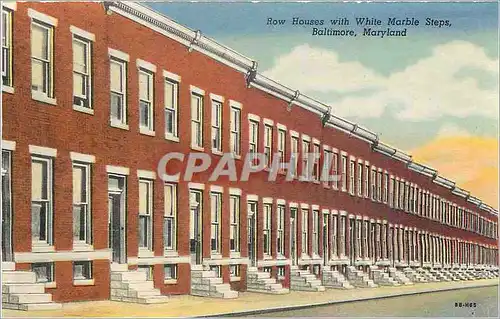 Cartes postales moderne Row Houses with White Marble Steps Baltimore Maryland Enoch Pratt Free Library cathedral Mulberr