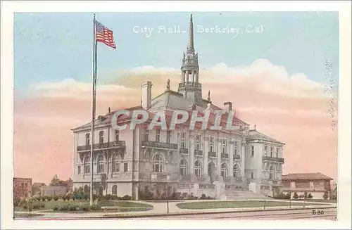 Moderne Karte City Hall Berkeley Cal Group of Building and Campanille University of California Berkeley