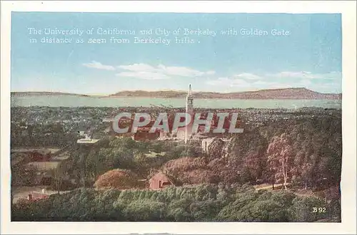 Moderne Karte The University of California and City of Berkeley with Golden Gate Engineering Building Universi