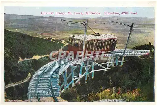 Moderne Karte Circular Bridge Mt Lowe California Elevation 4200 Feet Lookout Mt Inn Elev 1500 Feet Panorama 20