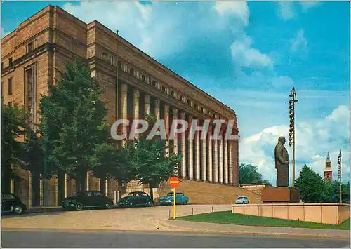 Moderne Karte Helsinki Helsingfors The House of Parliement and the PE Svinhufvud Statue