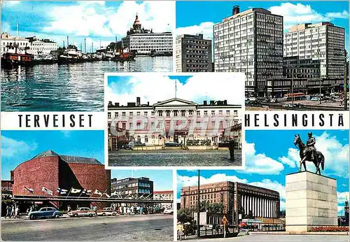 Moderne Karte Helsinki Helsingfors Finland The Finnish National Theatre President's Palace the House of Cultur