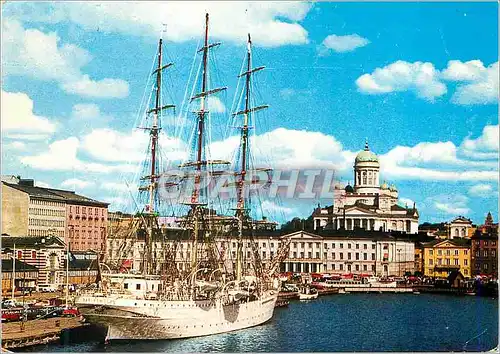 Moderne Karte Helsinki Helsingfors Finland Bateau Voilier