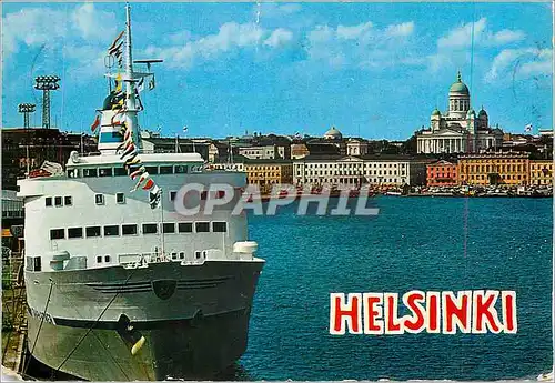 Moderne Karte Helsinki Helsingfors Sunth Harbour Bateau