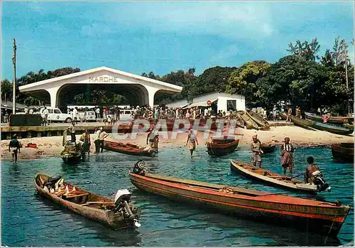 Cartes postales moderne Le Marche de Port Gentil Gabon Bateaux