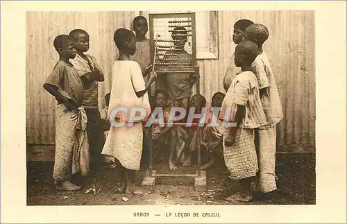 Cartes postales Gabon La lecon de Calcul Enfants