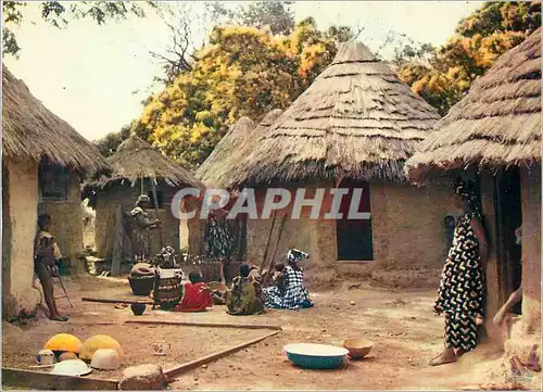 Moderne Karte Afrique en Couleurs Village Africain