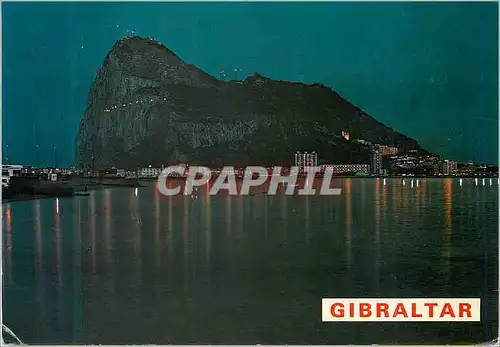 Moderne Karte Penon de Gibraltar La Racher de Gibraltar Vue NOcturne