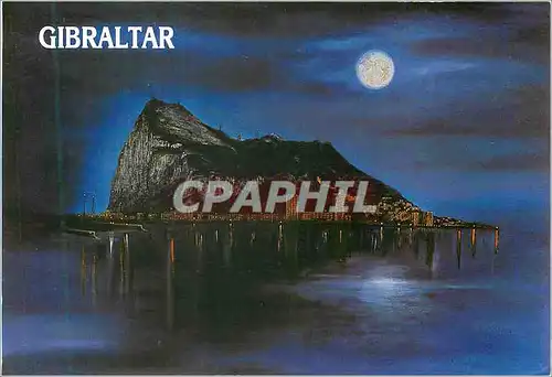 Moderne Karte Gibraltar The Rock at Night