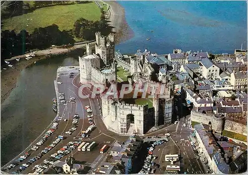 Moderne Karte Caernarvon Castle From the Air Begun in 1283 by Edward I