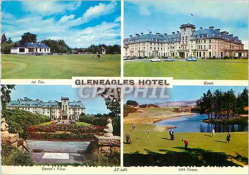 Cartes postales moderne Gleneagles Hotel 1st Tee Hotel Queen's View 13th Green
