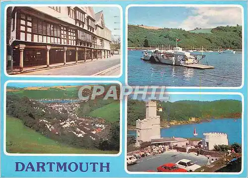 Moderne Karte Dartmouth Devon Higher Ferry The Castle The Butterwalk