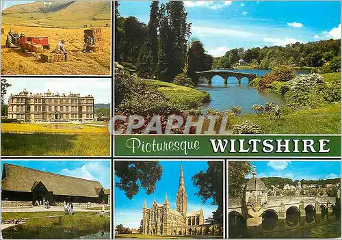 Cartes postales moderne Picturesque Wiltshire White Horse Westbury Stourhead Gardens