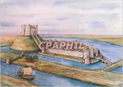 Cartes postales moderne York Castle a Reconstruction by Peter Russell Of How the Castle Area Probably Looked in 1400