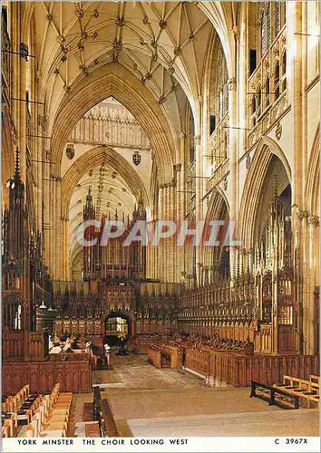 Moderne Karte York Minster The Choir Looking West Orgue