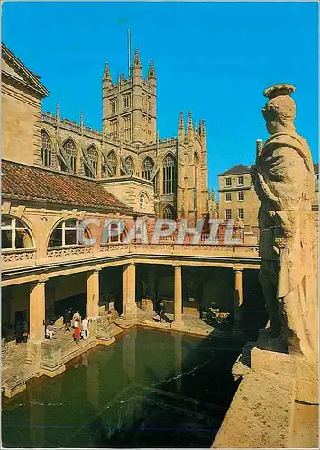 Cartes postales moderne The Great Roman Bath and Bath Abbey England