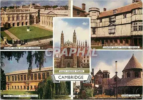 Cartes postales moderne Cambridge Senate House and Old Schools Wren Library Trinity College King's College Chapel Round